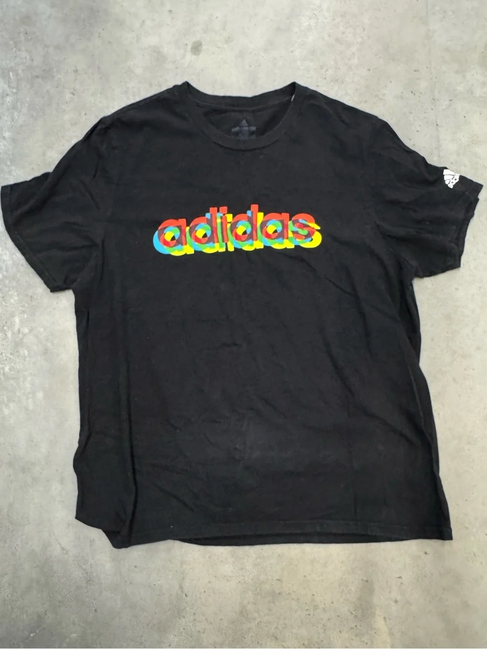 Adidas Men’s Black Multicolor Logo Graphic T-Shirt Size XL